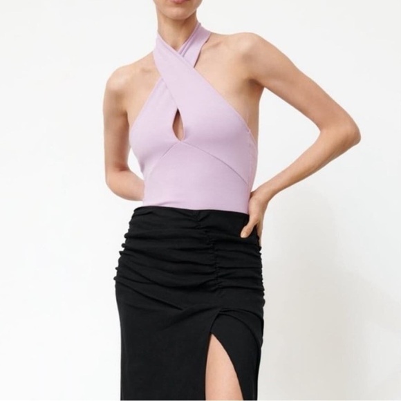 Zara Lilac Two Way Stretch Cotton Bikini Cut Bodysuit - Picture 1 of 8